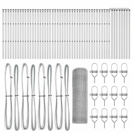 Zaun mit Pfosten Silber 0,8 x 100 m PVC-beschichteter Stahl