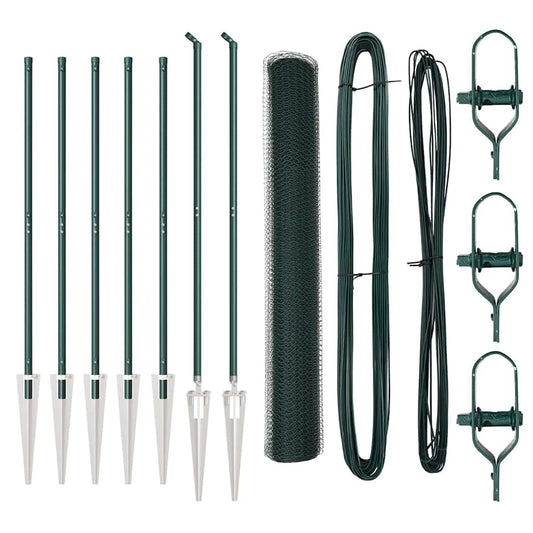 Zaun mit Pfosten Grün 1,2 x 10 m PVC-beschichteter Stahl