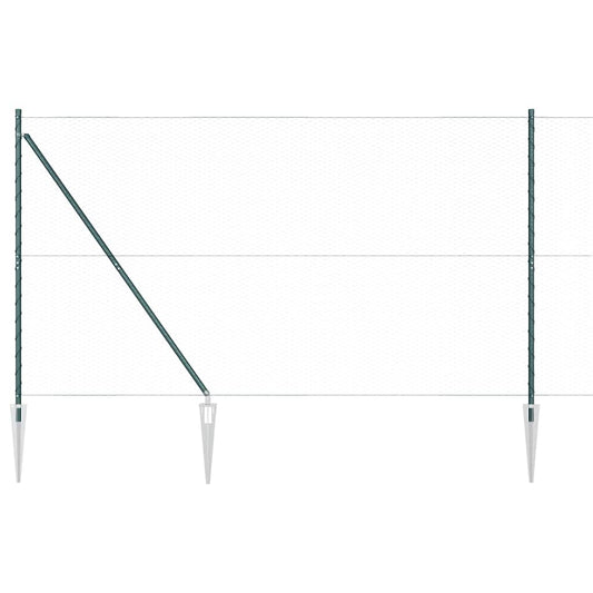 Zaun mit Pfosten Grün 1,5 x 10 m PVC-beschichteter Stahl