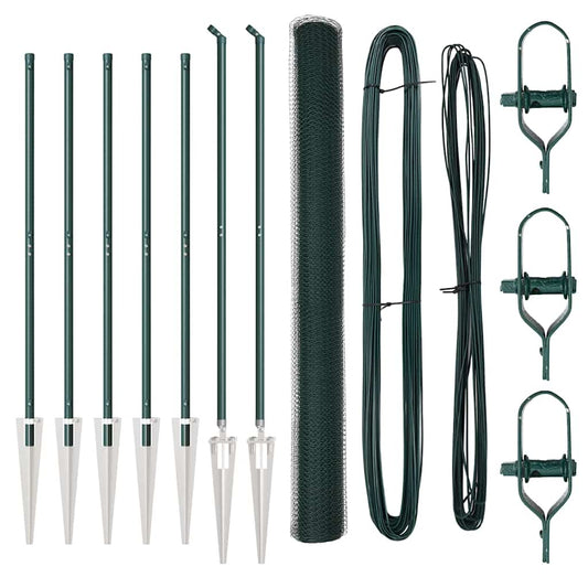 Zaun mit Pfosten Grün 1,6 x 10 m PVC-beschichteter Stahl