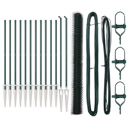 Zaun mit Pfosten Grün 1.6 x 25 m PVC-beschichteter Stahl