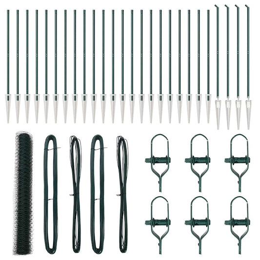 Zaun mit Pfosten Grün 1,2 x 50 m PVC-beschichteter Stahl