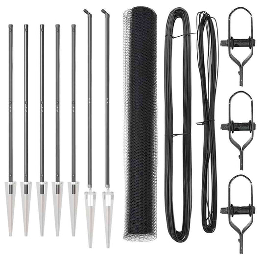 Zaun mit Pfosten Grau 1,2 x 10 m PVC-beschichteter Stahl