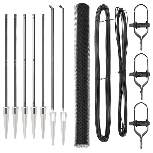 Zaun mit Pfosten Grau 1,6 x 10 m PVC-beschichteter Stahl