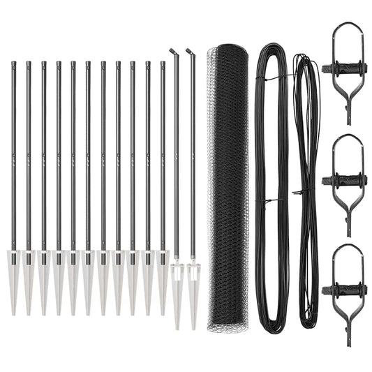 Zaun mit Pfosten Grau 1,2 x 25 m PVC-beschichteter Stahl