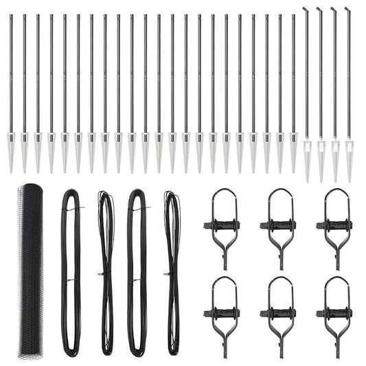 Zaun mit Pfosten Grau 1,2 x 50 m PVC-beschichteter Stahl