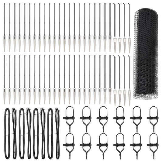 Zaun mit Pfosten Grau 0,8 x 100 m PVC-beschichteter Stahl