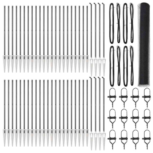 Zaun mit Pfosten Grau 1,2 x 100 m PVC-beschichteter Stahl