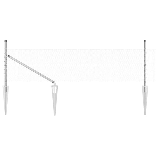 Zaun mit Pfosten Silber 0,5 x 10 m PVC-beschichteter Stahl