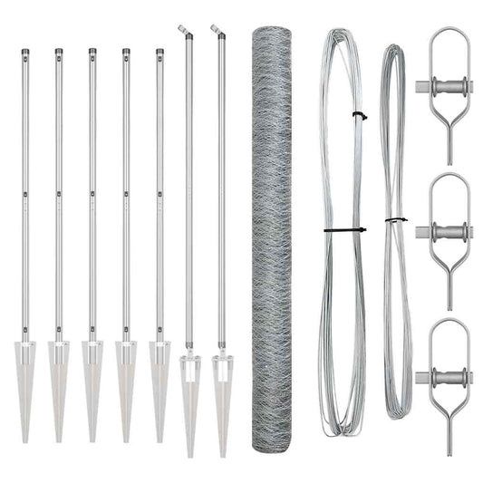 Zaun mit Pfosten Silber 1,6 x 10 m PVC-beschichteter Stahl