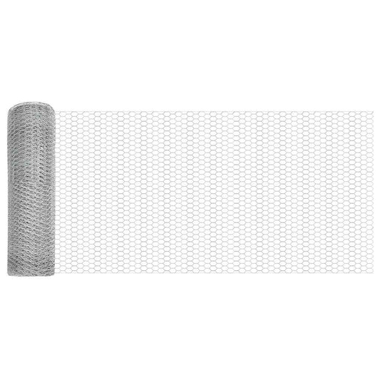 Zaun mit Pfosten Silber 1 x 100 m PVC-beschichteter Stahl