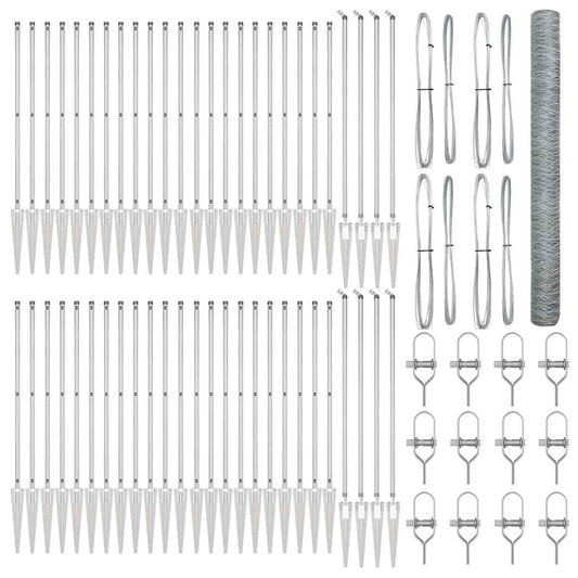 Zaun mit Pfosten Silber 1,6 x 100 m PVC-beschichteter Stahl