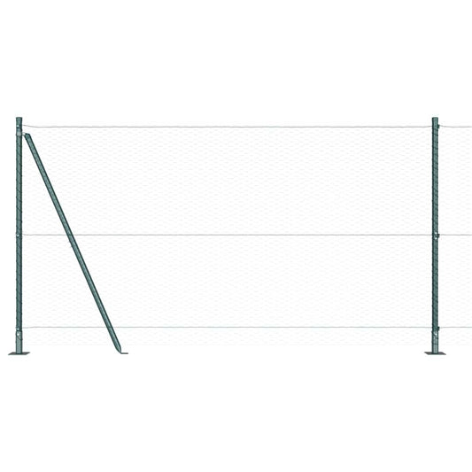 Zaun mit Pfosten Grün 1,2 x 10 m PVC-beschichteter Stahl