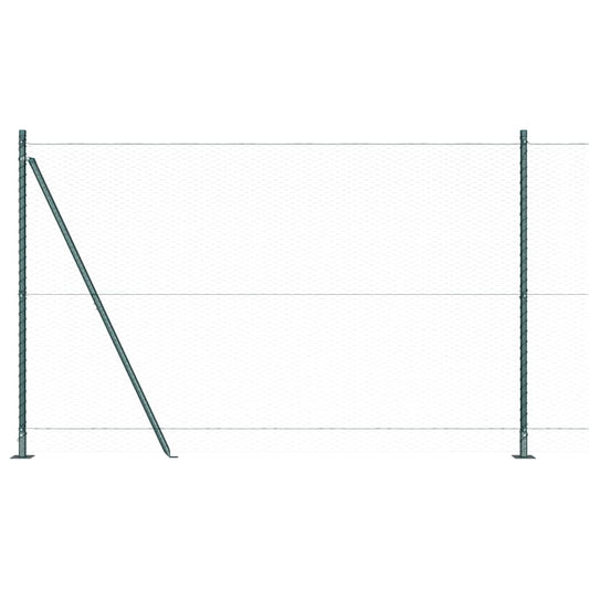 Zaun mit Pfosten Grün 1,6 x 10 m PVC-beschichteter Stahl