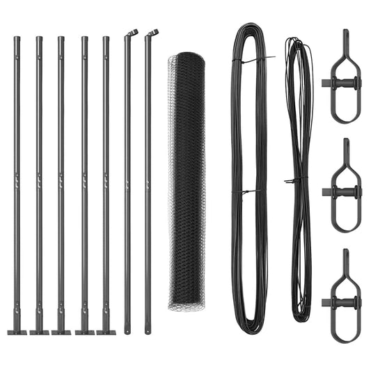 Zaun mit Pfosten Grau 1,2 x 10 m PVC-beschichteter Stahl