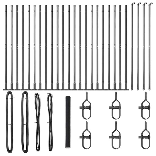 Zaun mit Pfosten Grau 1,4 x 50 m PVC-beschichteter Stahl