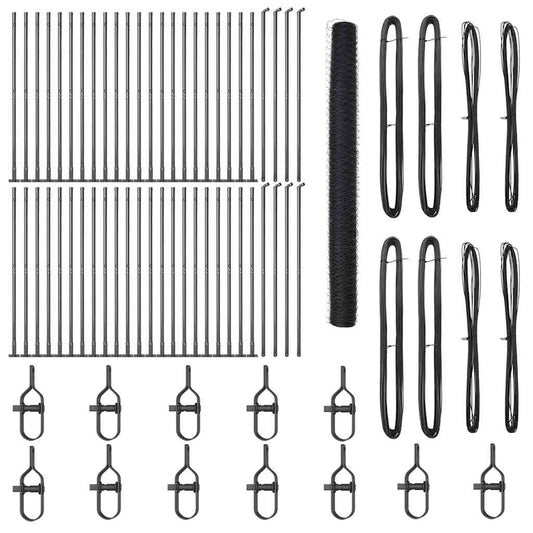 Zaun mit Pfosten Grau 1,6 x 100 m PVC-beschichteter Stahl