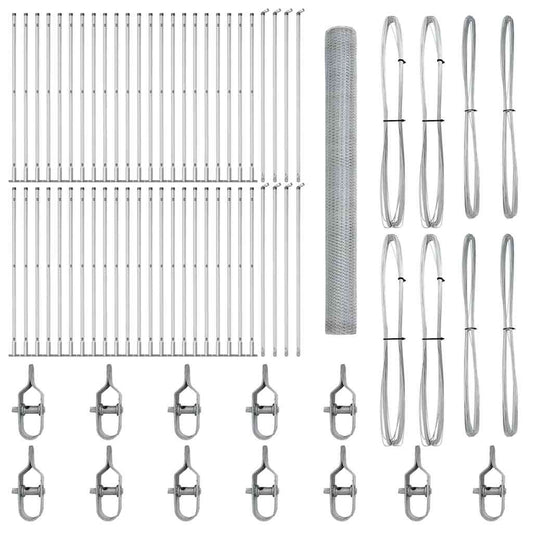 Zaun mit Pfosten Silber 1,5 x 100 m PVC-beschichteter Stahl