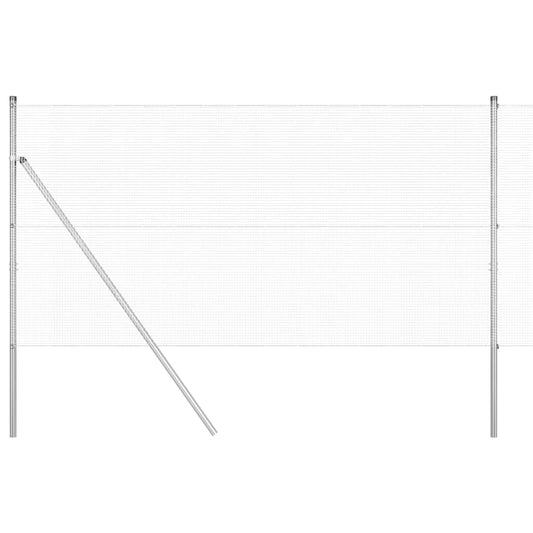 Zaun mit Pfosten Silber 1,4 x 25 m Stahl