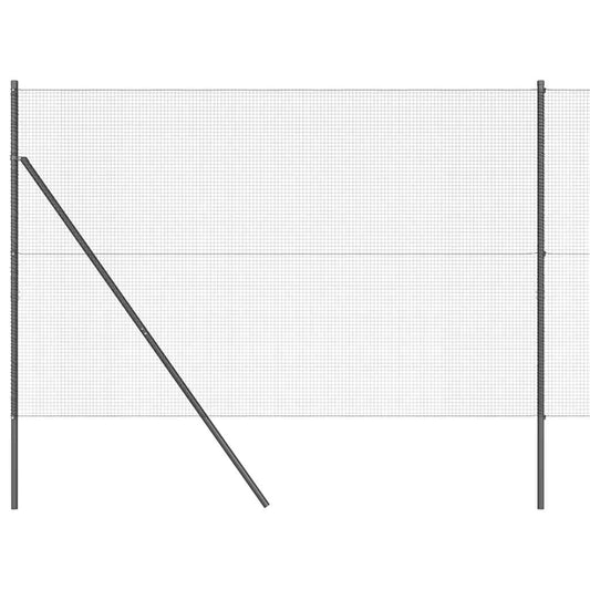 Zaun mit Pfosten Grau 1,5 x 10 m Stahl