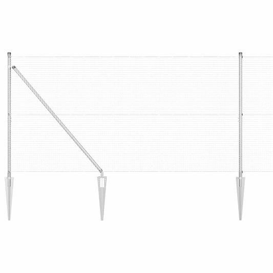 Zaun mit Pfosten Silber 1,4 x 25 m Stahl