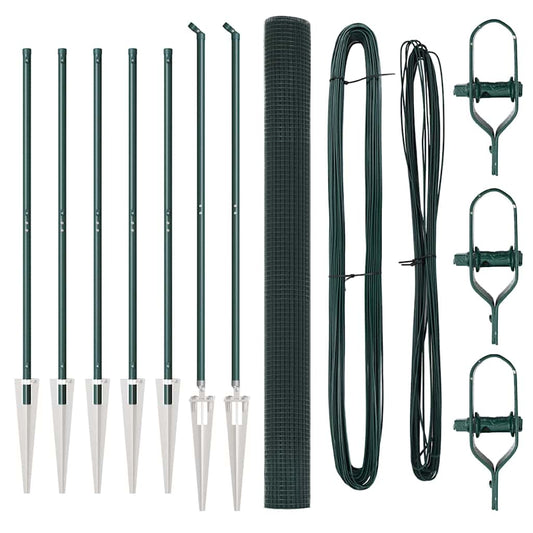 Zaun mit Pfosten Grün 1,5 x 10 m Stahl