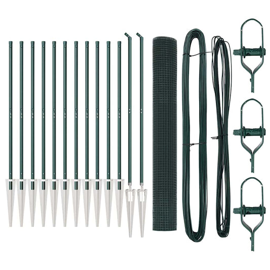 Zaun mit Pfosten Grün 1,4 x 25 m Stahl