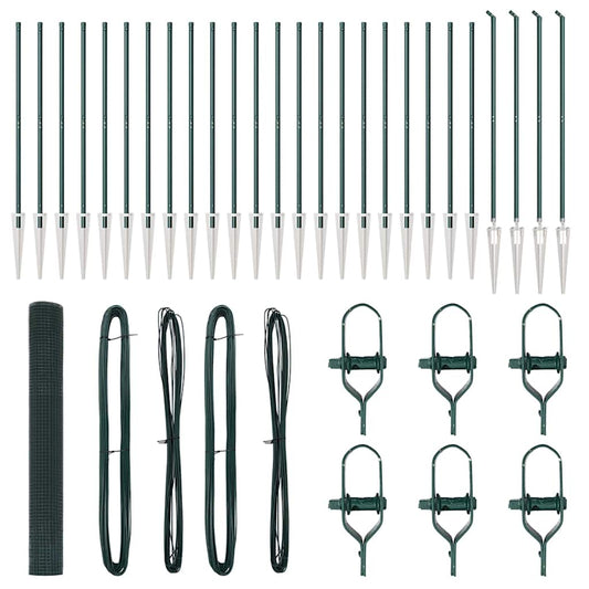 Zaun mit Pfosten Grün 1,4 x 50 m Stahl