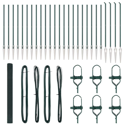 Zaun mit Pfosten Grün 1,5 x 50 m Stahl