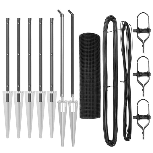 Zaun mit Pfosten Grau 0,6 x 10 m Stahl