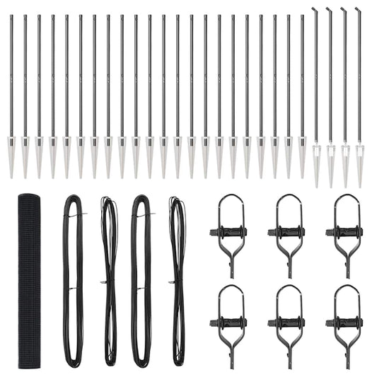 Zaun mit Pfosten Grau 1,2 x 50 m Stahl