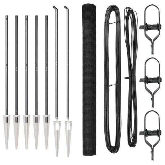 Zaun mit Pfosten Grau 1,5 x 50 m Stahl