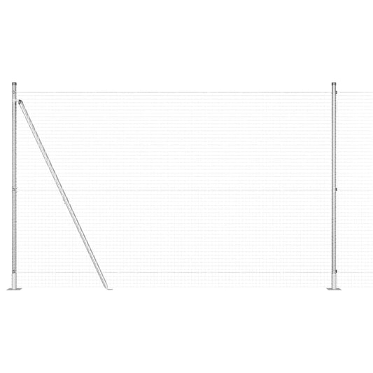 Zaun mit Pfosten Silber 1,6 x 10 m Stahl