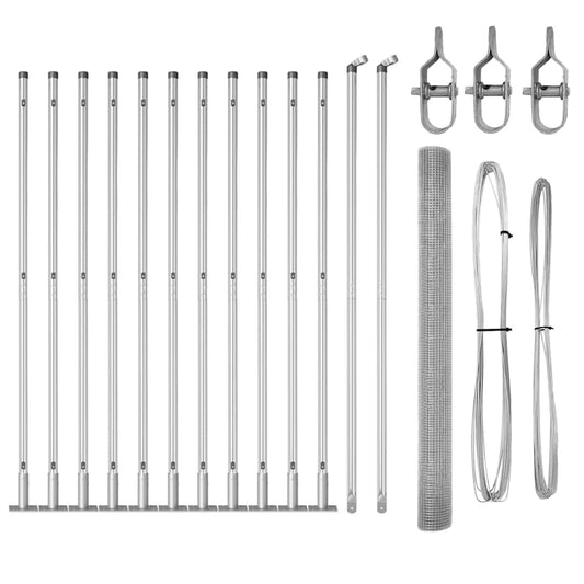 Zaun mit Pfosten Silber 1.6 x 25 m Stahl