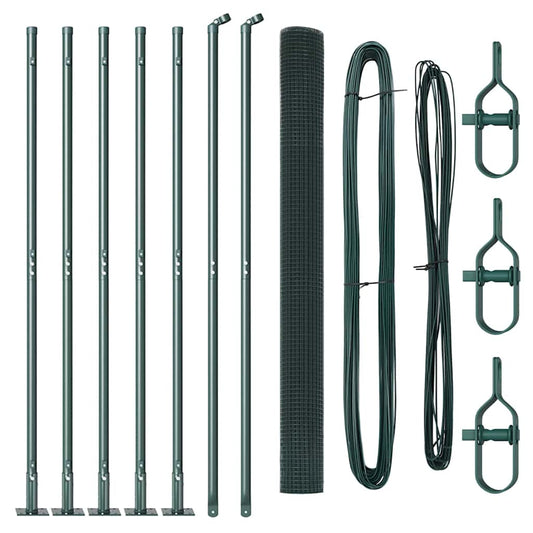Zaun mit Pfosten Grün 1,4 x 10 m Stahl