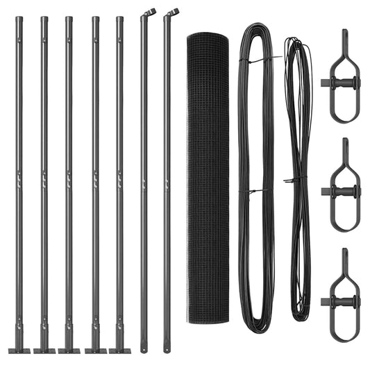 Zaun mit Pfosten Grau 1,2 x 10 m Stahl