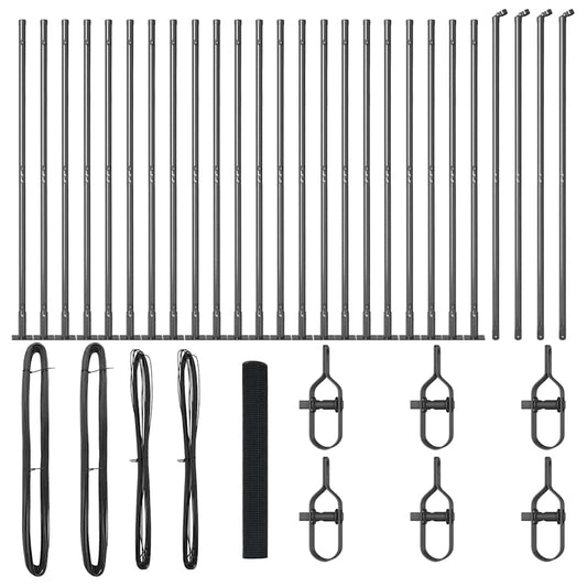 Zaun mit Pfosten Grau 1,2 x 50 m Stahl