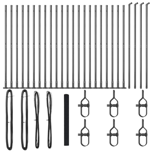 Zaun mit Pfosten Grau 1,5 x 50 m Stahl
