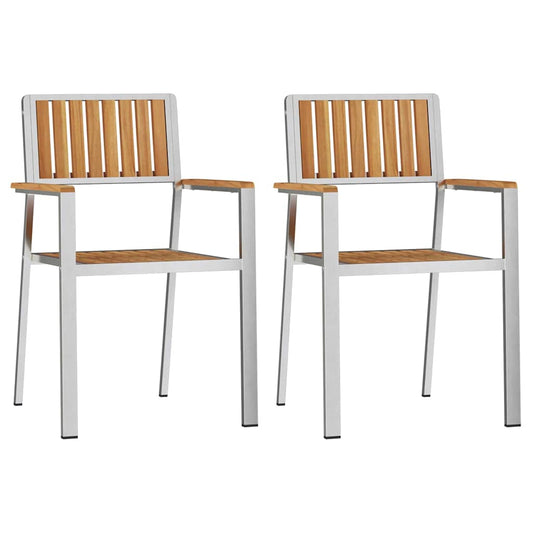 Gartenstuhl 2 pcs Braun 56x54,5x87cm Massives Teakholz