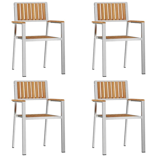 Gartenstuhl 4 pcs Braun 56x54,5x87cm Massives Teakholz