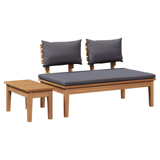 Gartenbank 2 pcs Braun Massivholz Teak