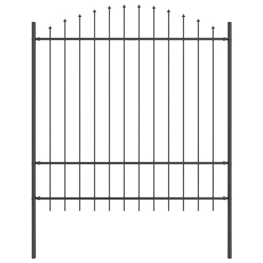 Gartenzaun Grau 170 x 175 cm Pulverbeschichteter Stahl