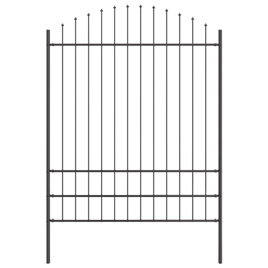 Gartenzaun Grau 170 x 200 cm Pulverbeschichteter Stahl