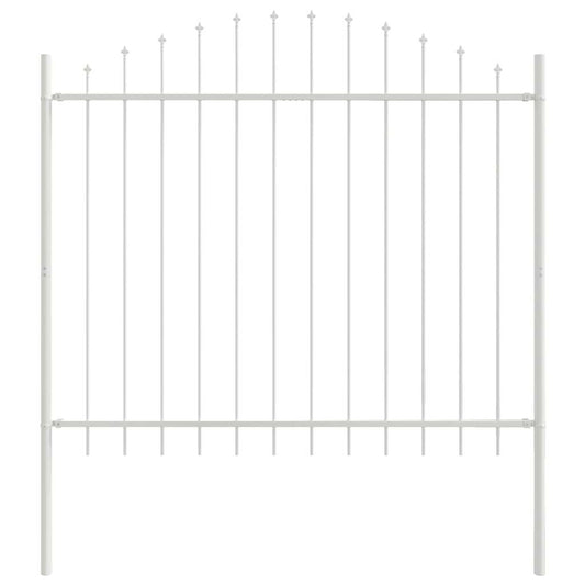 Gartenzaun Weiß 170 x 125 cm Pulverbeschichteter Stahl