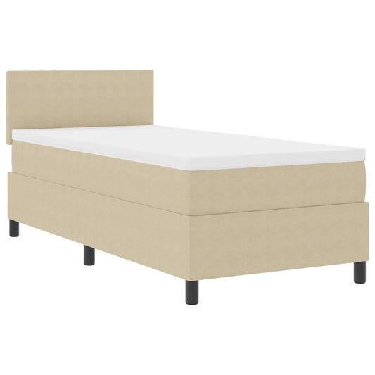 Boxspringbett Hellgrau und Weiß 193 x 90 x 88 cm Cordstoff