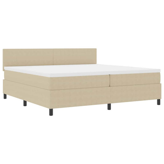 Boxspringbett Hellgrau und Weiß 203 x 200 x 88 cm Cordstoff