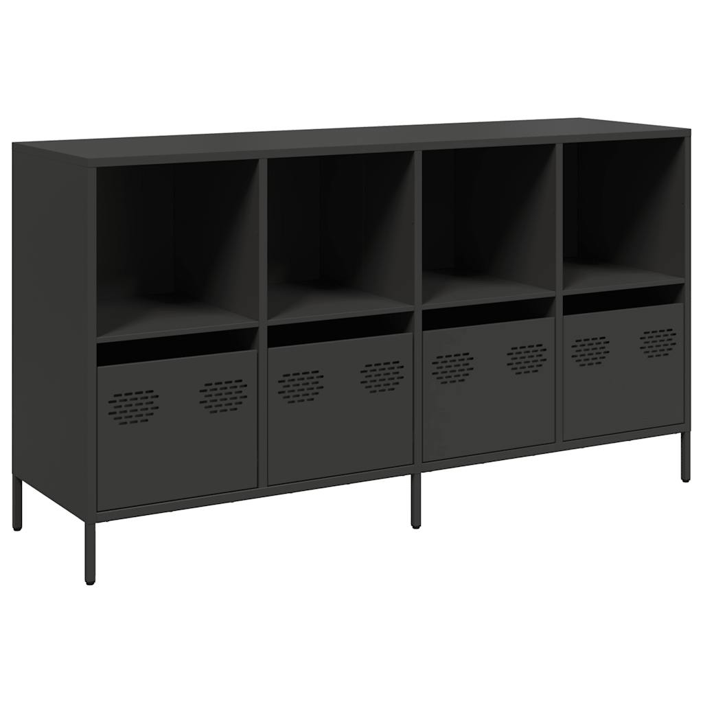 Skænk Sort 135x39x73,5 cm Koldvalset stål