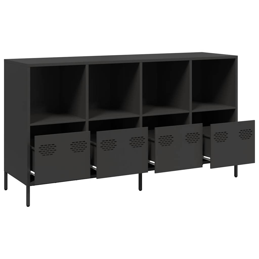 Skænk Sort 135x39x73,5 cm Koldvalset stål
