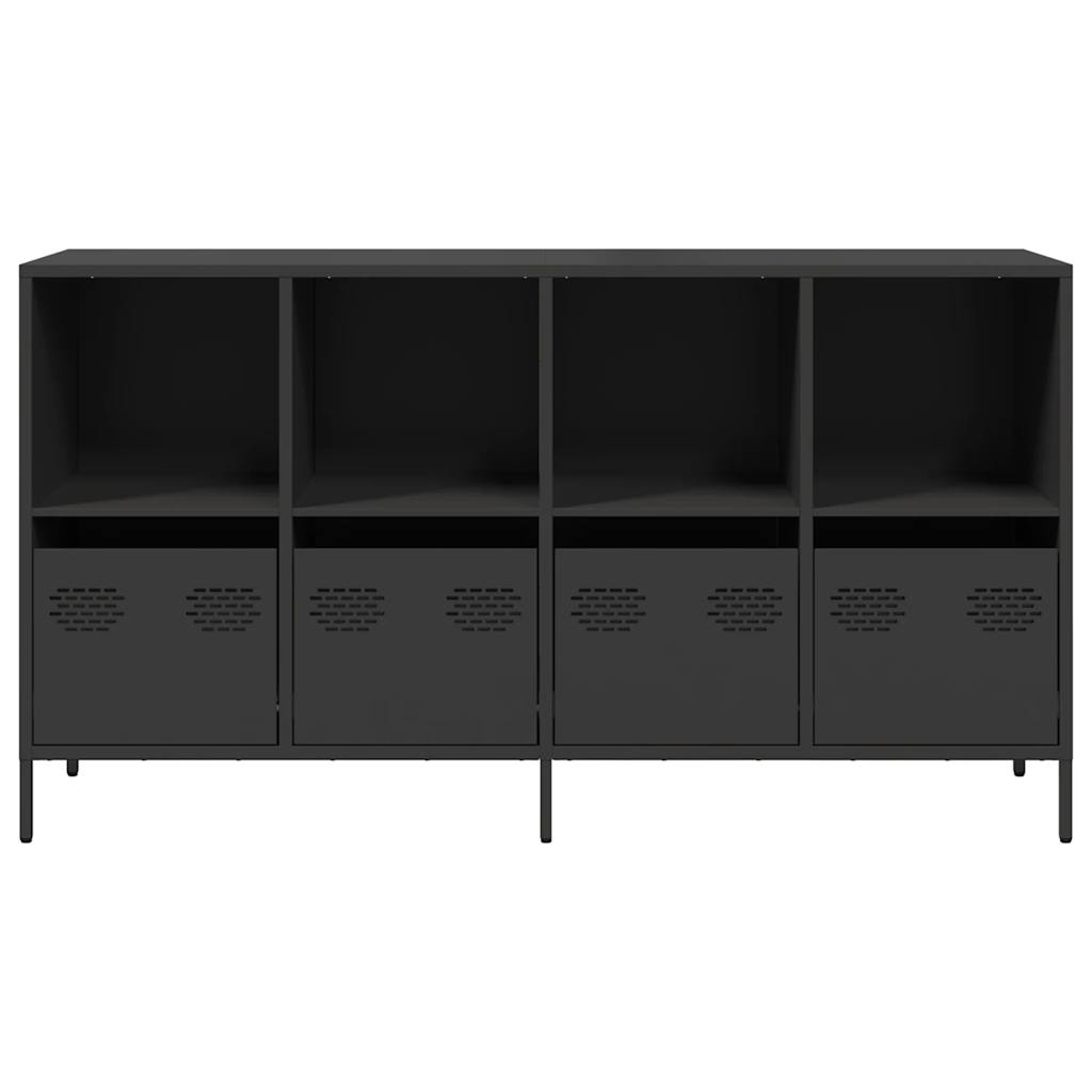 Skænk Sort 135x39x73,5 cm Koldvalset stål