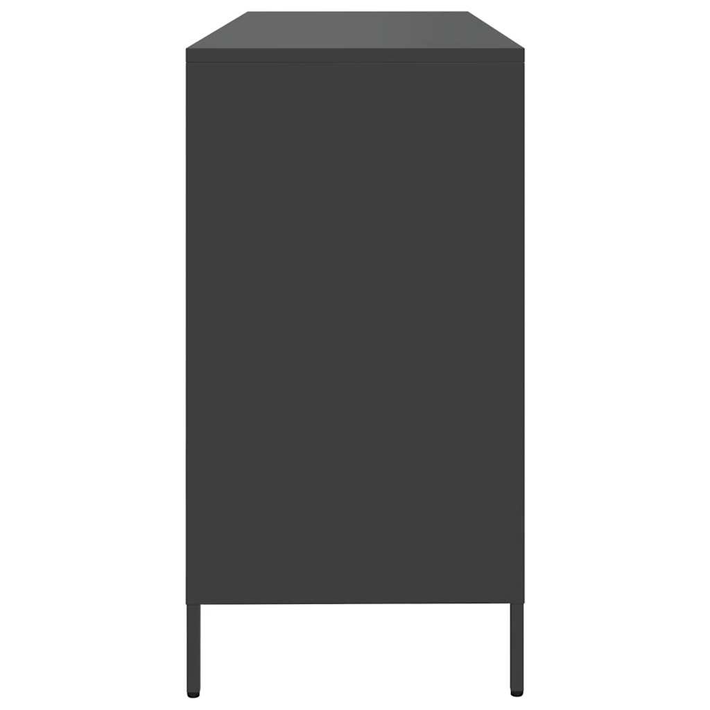 Skænk Sort 135x39x73,5 cm Koldvalset stål
